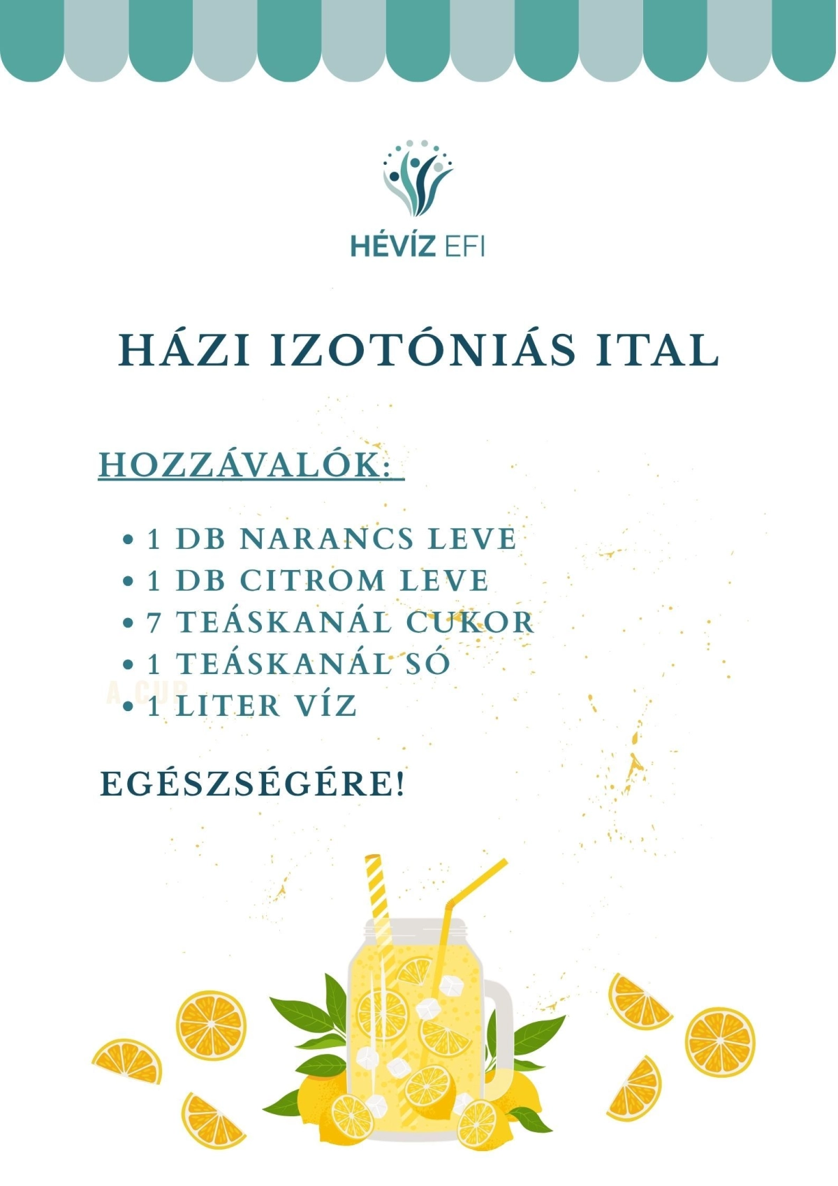 Izotóniás ital recept